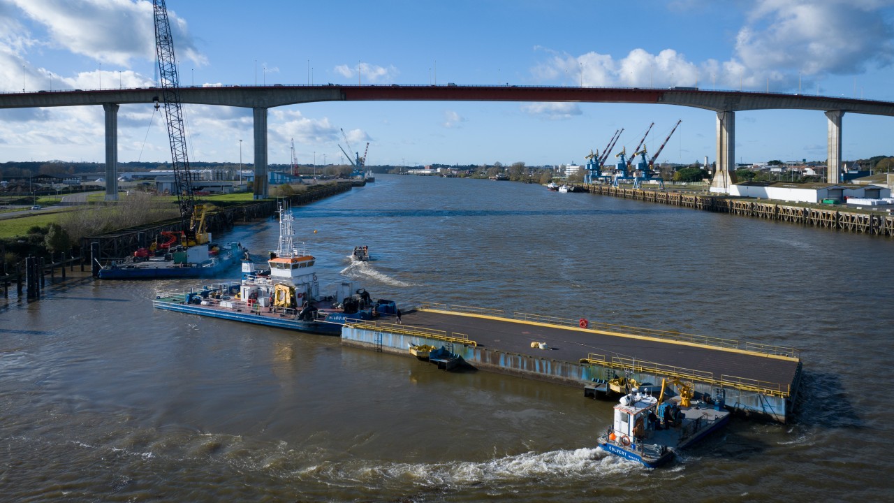 Parada técnica del pontón ro-ro Cheviré en Saint-Nazaire